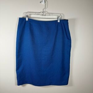 Le Suit Office Blue Pencil Skirt Knee-Length Workwear Size 16